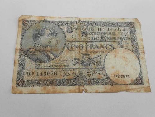 BELGIQUE: ancien billet de banque., Postzegels en Munten, Munten en Bankbiljetten | Verzamelingen, Ophalen of Verzenden