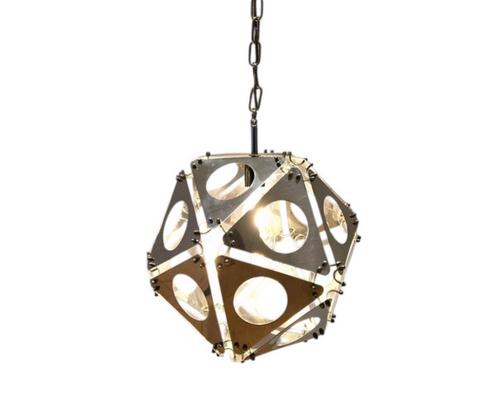 Space age chroom hanglamp Jaren 60, Huis en Inrichting, Lampen | Hanglampen, Gebruikt, Metaal, Ophalen of Verzenden