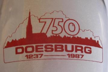 Heineken dubbeldruk bier glas 750 jaar Doesburg 1237 – 1987 