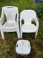 Lot de chaise en pvc pour jardin et pied pour parasol, Synthétique, Utilisé