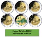 2 euros Allemagne 2022 Thuringe 5 lettres, 2 euros, Enlèvement ou Envoi, Allemagne