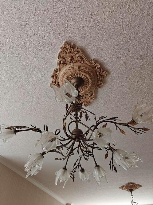 Prachtige set kroonluchters voor salon en eetkamer, Huis en Inrichting, Lampen | Kroonluchters, Gebruikt, Ophalen