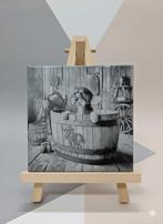 Carrelage Déco Original 20x20 cm - "Le Bain du Chien", Ophalen of Verzenden