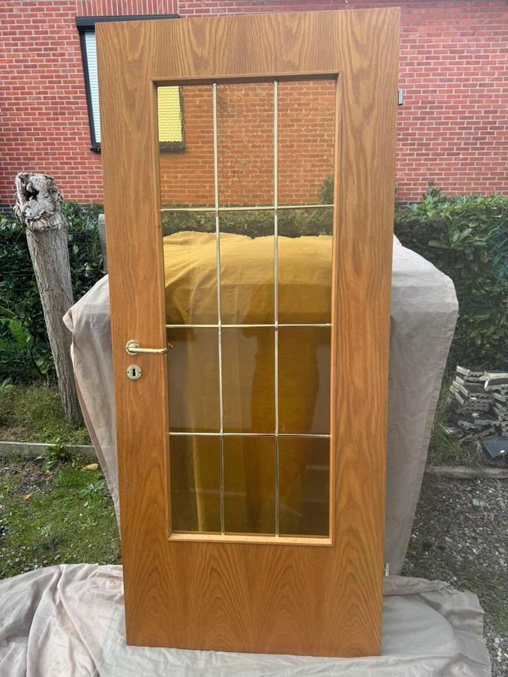 Binnen Deuren vijf stuks zie andere foto’s en afmetingen, Doe-het-zelf en Bouw, Deuren en Vliegenramen, Zo goed als nieuw, Glas