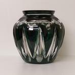 Vase en cristal clair doublé vert, Val Saint Lambert, Ophalen of Verzenden
