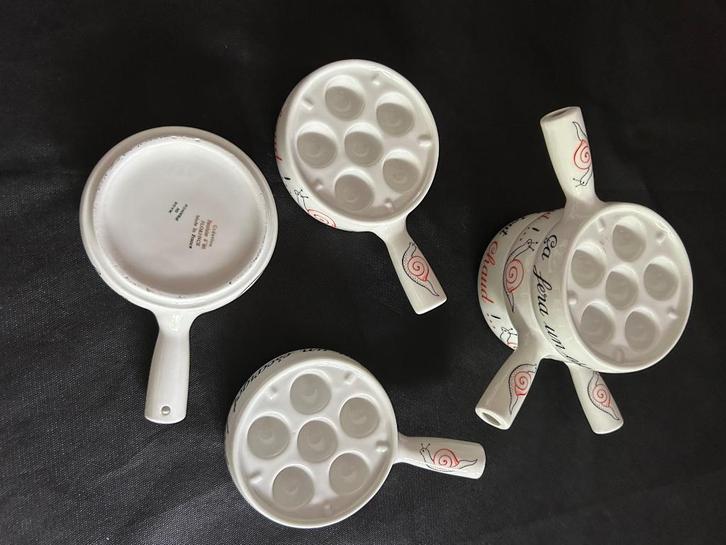 Set van 6 escargot pannetjes, Huis en Inrichting, Keuken | Servies, Nieuw, Overige typen, Effen, Porselein, Ophalen of Verzenden