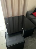 Salontafel met bijzettafeltjes, Ophalen, Gebruikt, Vierkant, Glas