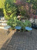 3 x metalen oude bistro tuinstoelen, Ophalen, Gebruikt, Metaal