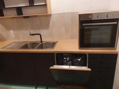 Zwarte houten Keuken op maat gemaakt, Huis en Inrichting, Keuken | Complete keukens, Zo goed als nieuw, Enkelwandige keuken, Zwart