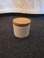 Keramisch potje met kurk deksel, Ophalen of Verzenden, Zo goed als nieuw, Kom(men), Effen