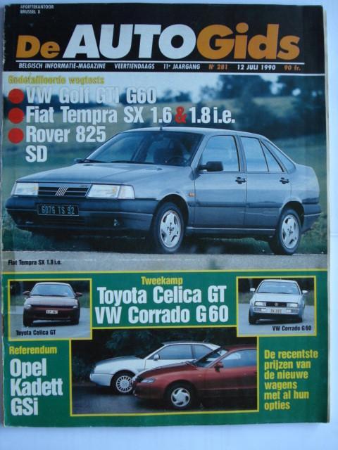 AutoGids 281 VW Golf GTI G60 Corrado Opel Kadett GSi Celica, Boeken, Auto's | Folders en Tijdschriften, Gelezen, Algemeen, Verzenden