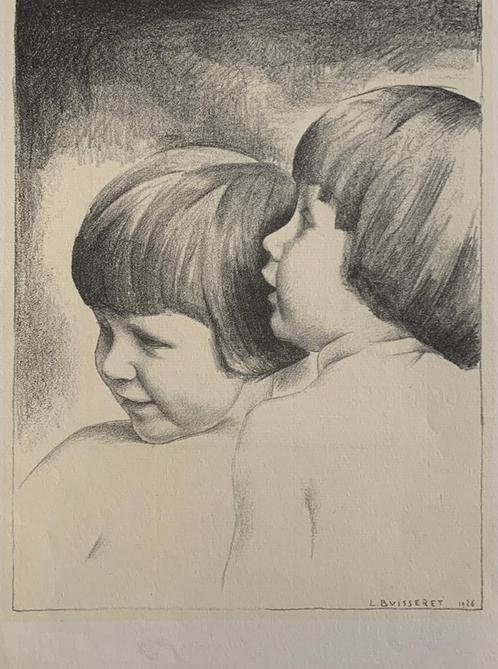 Litho Louis Buisseret - “De tweeling” (1926), Antiek en Kunst, Kunst | Litho's en Zeefdrukken, Ophalen of Verzenden