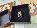 Zilveren ring met crystals maat 54-55 gestempeld 925, Ophalen of Verzenden, Zo goed als nieuw