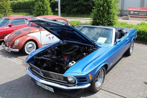 Ford Mustang cabrio V8 1970, Auto's, Oldtimers, Particulier, Ford, Benzine, Cabriolet, 2 deurs, Automaat, Blauw, Zwart, Kunstmatig leder