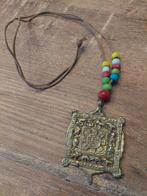 Collier perles cordon animal amulette cuivre, Comme neuf, Autres matériaux, Avec pendentif, Enlèvement ou Envoi