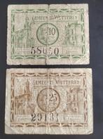Wetteren: 10+25 centiemen 1918 (noodgeld), Ophalen of Verzenden, Setje