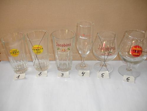 Bierglazen Jacobins, Gueuze Lambic en Kriek, 1,00 € per glas, Verzamelen, Biermerken, Zo goed als nieuw, Glas of Glazen, Overige merken