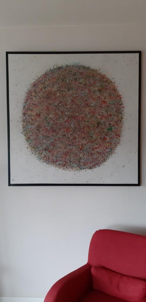Schilderij: "MAJIC CIRCLE". 120/120/3 cm., Antiek en Kunst, Kunst | Schilderijen | Modern, Ophalen