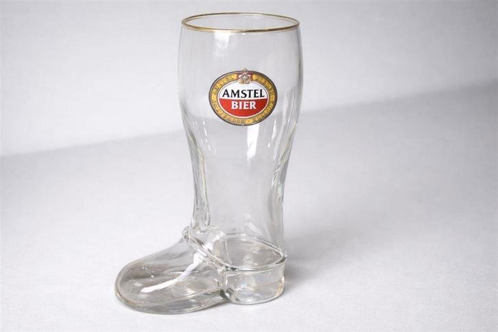 Klein Amstel glas-laarsje – 1970-1990 16,6 cm, Verzamelen, Biermerken, Zo goed als nieuw, Amstel, Ophalen of Verzenden
