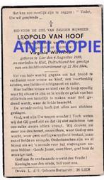 Leopold Van Hoof Lier Bombardement KIEL/D 1944, Verzenden, Overige soorten