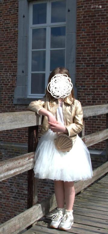 Robe de communion pour fille taille 128 Linea Raffaelli blan, Robe ou Jupe, Comme neuf, Enlèvement, Linea Raffaelli