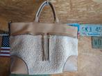 Grote handtas beige , leder + Teddy, Ophalen of Verzenden, Zo goed als nieuw