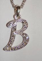 AVON: de „B” hanger + ketting, Ophalen of Verzenden, Nieuw, Zilver, Zilver