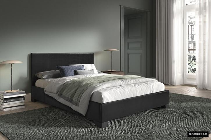 LIN. Bedden NIEUW in Lederlook +lattenbodem +Gratis Levering, Huis en Inrichting, Slaapkamer | Complete slaapkamers, Nieuw, Tweepersoons