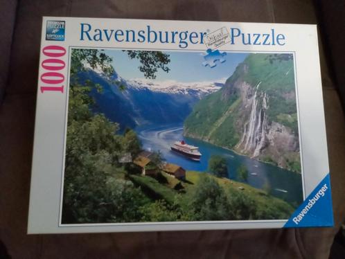 Puzzle Ravensburger 1000 pièces - Fjord norvégien, Hobby & Loisirs créatifs, Sport cérébral & Puzzles, Utilisé, Puzzle, 500 à 1500 pièces