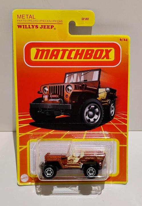 Matchbox Willys Jeep Brown Retro Series (2021), Hobby en Vrije tijd, Modelauto's | Overige schalen, Ophalen of Verzenden