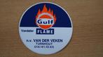 sticker Gulf Flame - Van der Veken Turnhout - stookolie, Verzamelen, Nieuw, Ophalen of Verzenden, Merk