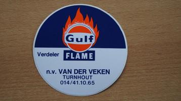 sticker Gulf Flame - Van der Veken Turnhout - stookolie, Verzamelen, Ophalen of Verzenden, Nieuw, Merk
