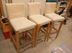 3 chaises de bar Ikea Henriksdal assise d’une hauteur 75cm, Enlèvement, Utilisé, Bois, 60 à 90 cm