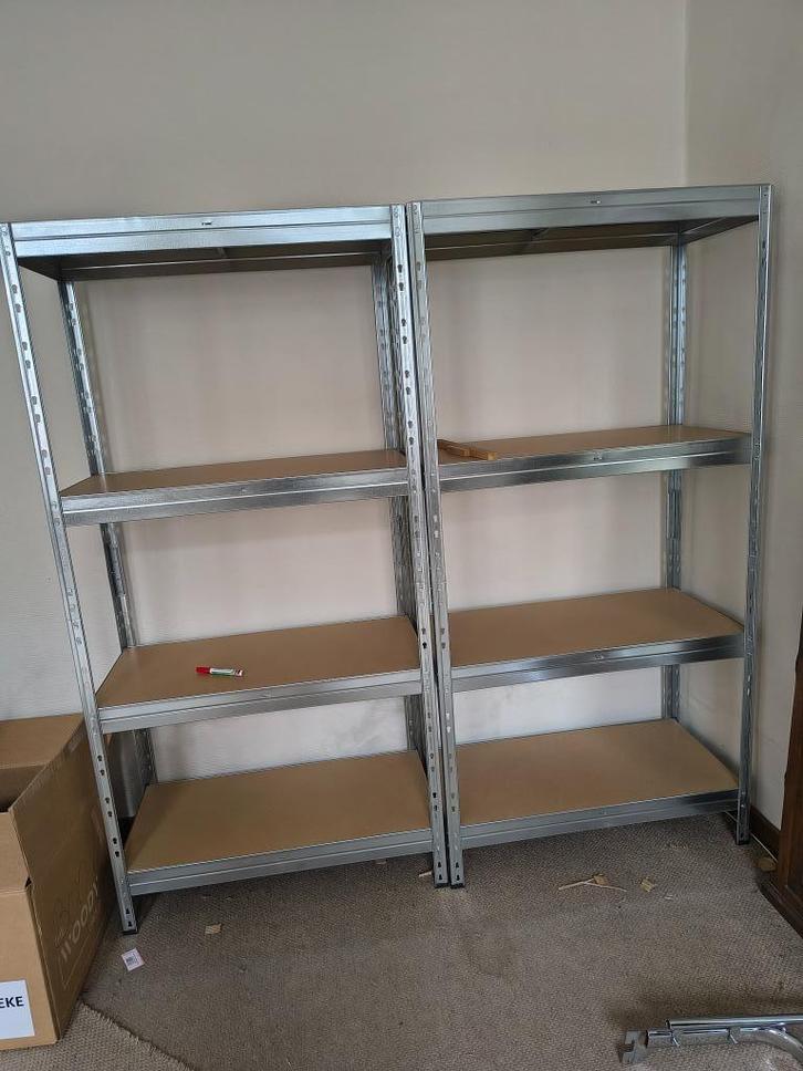 2x Metalen opbergrek, Huis en Inrichting, Kasten | Stellingkasten, Ophalen