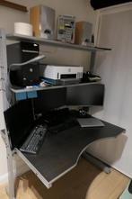bureau / computertafel + printerkast, Huis en Inrichting, Bureaus, Ophalen, In hoogte verstelbaar, Gebruikt, Bureau