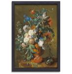 Bloemen in een urn - Jan van Huysum canvas + baklijst 60x90c, Verzenden