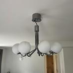 Plafondlamp, 3/7 takken, chroom/wit opaalglas, Ophalen of Verzenden, Zo goed als nieuw, Glas, Minder dan 100 cm
