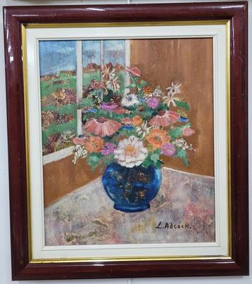 Liliane ADCOCK,  bloemen bij het raam beschikbaar voor biedingen