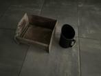 Mand om pellets te branden in kachel/haard/buiten + schep, Huis en Inrichting, Kachels, Ophalen of Verzenden, Zo goed als nieuw