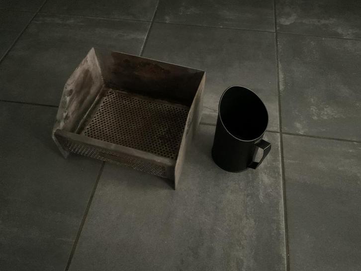 Mand om pellets te branden in kachel/haard/buiten + schep, Huis en Inrichting, Kachels, Zo goed als nieuw, Houtkachel, Ophalen of Verzenden