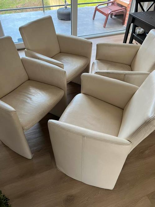 Eetkamerstoelen merk Willi Schillig LEDER, Huis en Inrichting, Fauteuils, Gebruikt, Leer, Ophalen