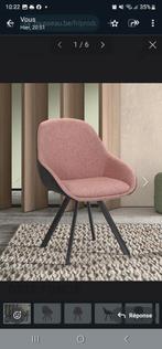 DESTOCKAGE Chaise 'Jan' Tissu Rose Dos PU Gris foncé À 40€, Enlèvement ou Envoi, Neuf, Gris