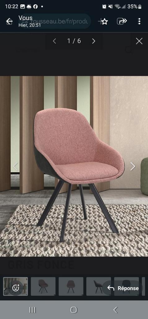 DESTOCKAGE Chaise 'Jan' Tissu Rose Dos PU Gris foncé À 40€, Maison & Meubles, Chaises, Neuf, Gris, Enlèvement ou Envoi