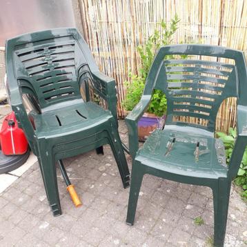Tuinstoelen Oberlin Antracite met armleuningen,  in plastiek beschikbaar voor biedingen