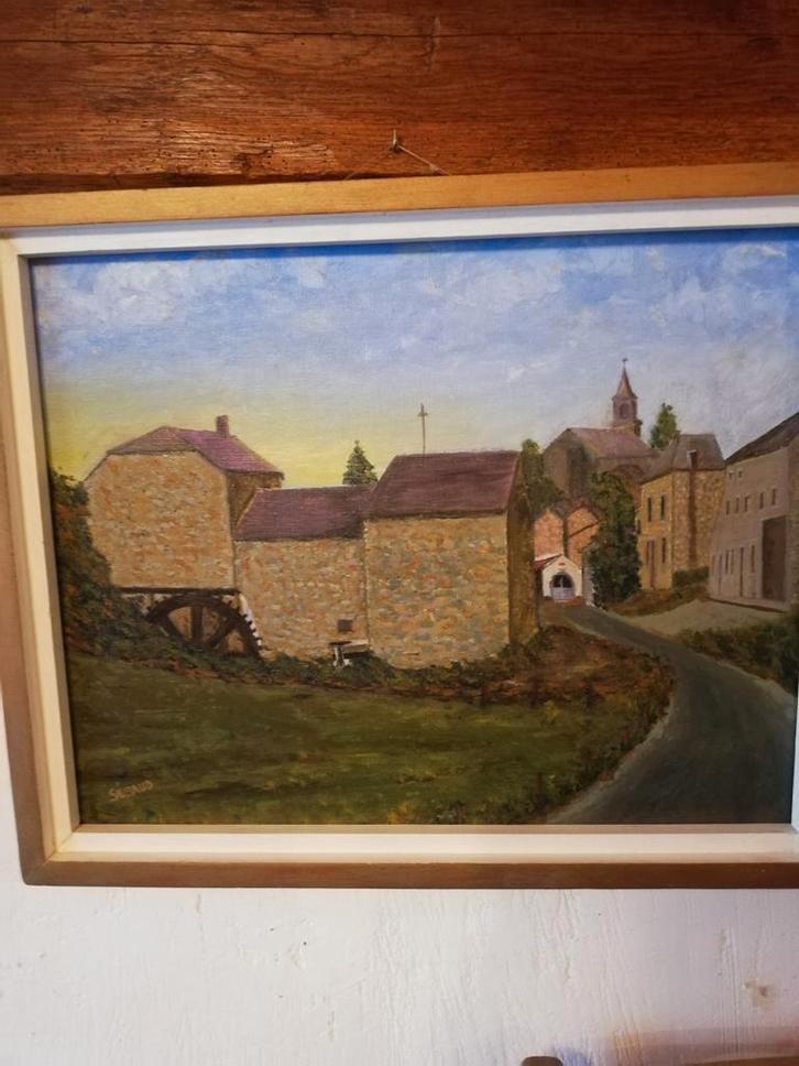 De radermolen van Oignies-en-Thiérache', Antiek en Kunst, Kunst | Schilderijen | Klassiek, Ophalen of Verzenden