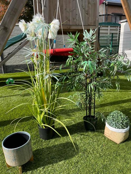 2 prachtige nieuwe grote kunstplanten en mooie bloempotten, Maison & Meubles, Accessoires pour la Maison | Plantes & Fleurs artificielles