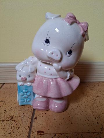 Spaarvarken met babyvarkentje beschikbaar voor biedingen