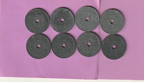 lot van 8 munten van 25 centiem van Leopold III in het zink, Postzegels en Munten, Munten | België, Losse munt, Overig, Verzenden