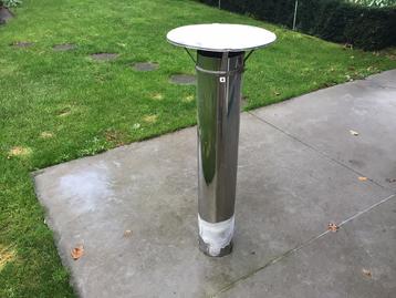 Enkelwandige schoorsteenbuis inox 1m+ regenkap 150mm, Enlèvement, Inox
