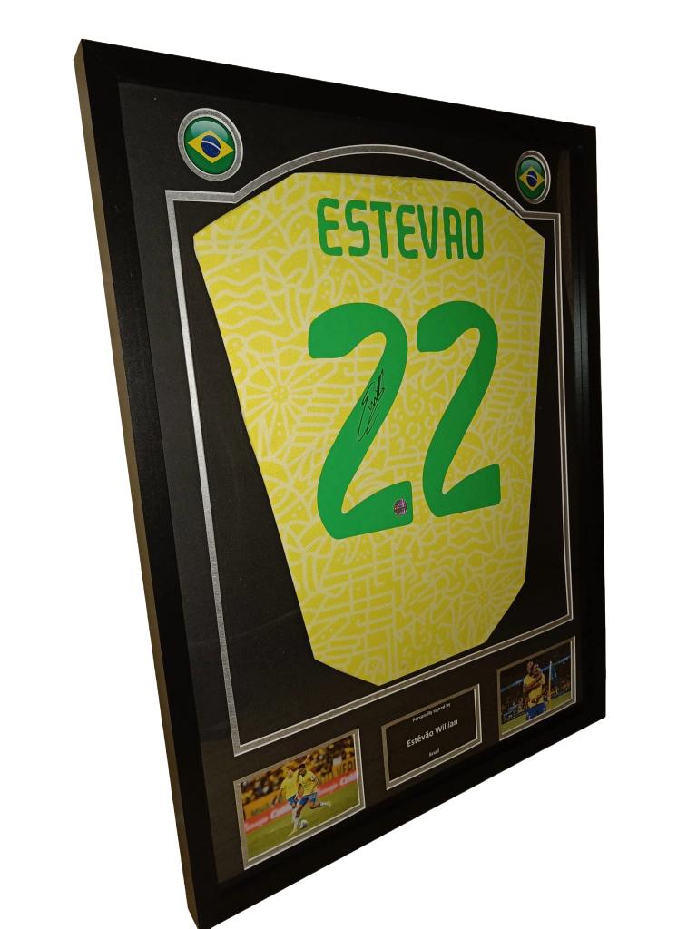 Gesigneerd shirt Estevao - Brazilië, Envoi, Neuf, Maillot